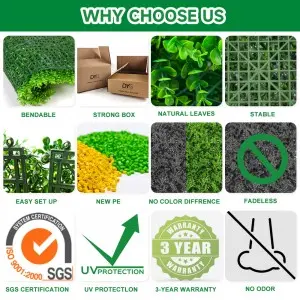 Artificial Grass Wall Panels Plastic Greenery Plant Wall Grass Artificial Grass Wall Backdrop For Home Restaurant Indoor Decor
